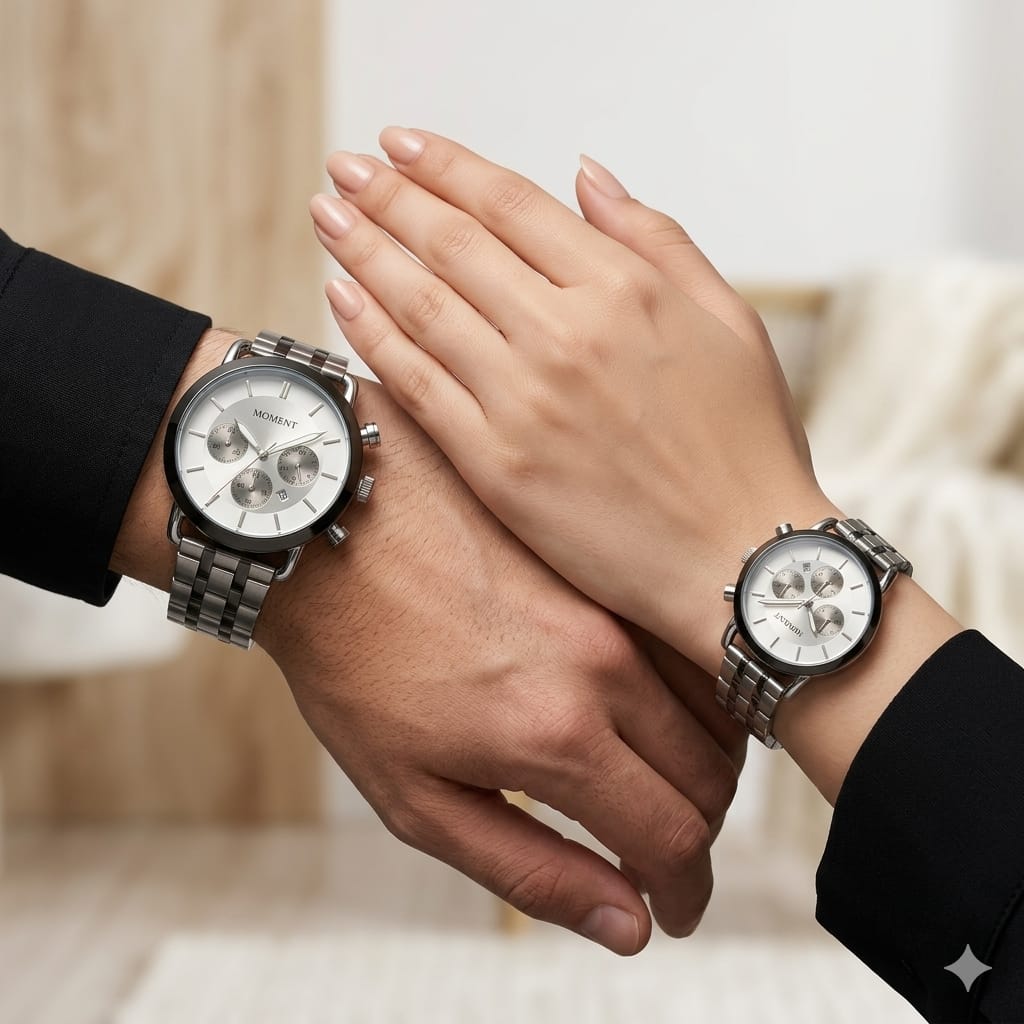 KHUUB X MOMENT Silver Couple Watch