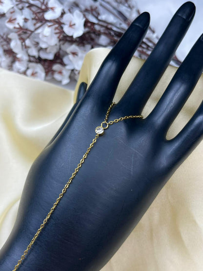 Layered Crystal Hand Chain Bracelet
