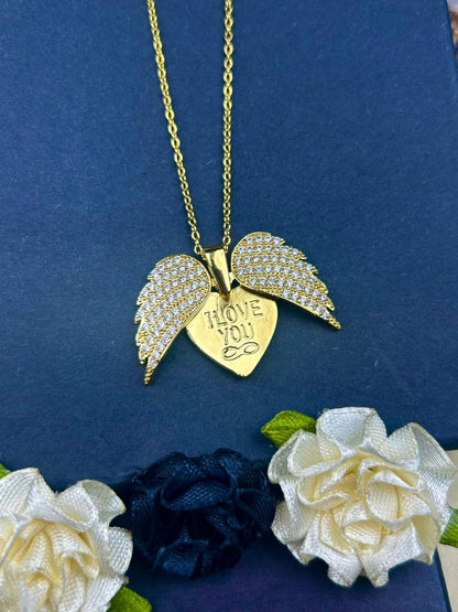Love Wings Heart Necklace