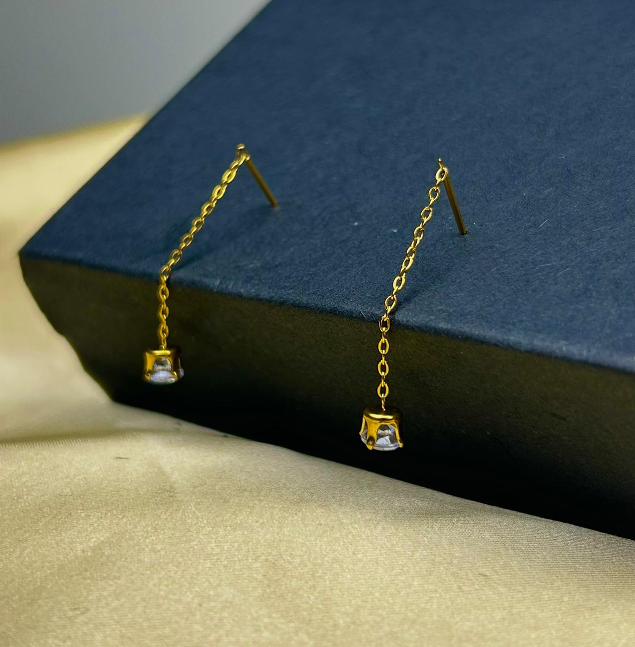 Minimalist Crystal Drop Earrings