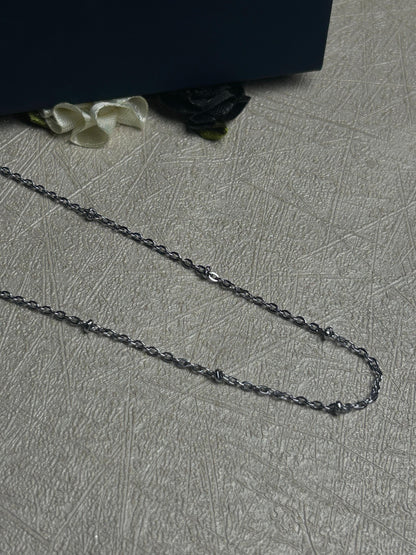 Modern Minimal Beaded Silver Chain