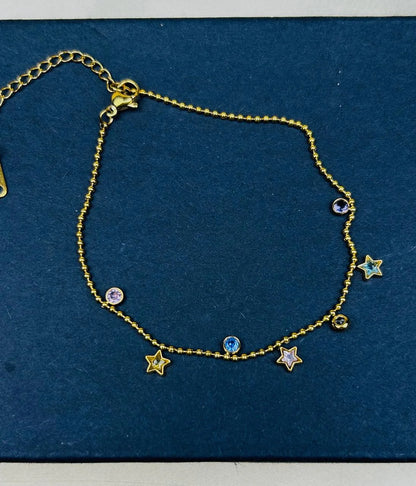 Multi Beaded Stars Anklet