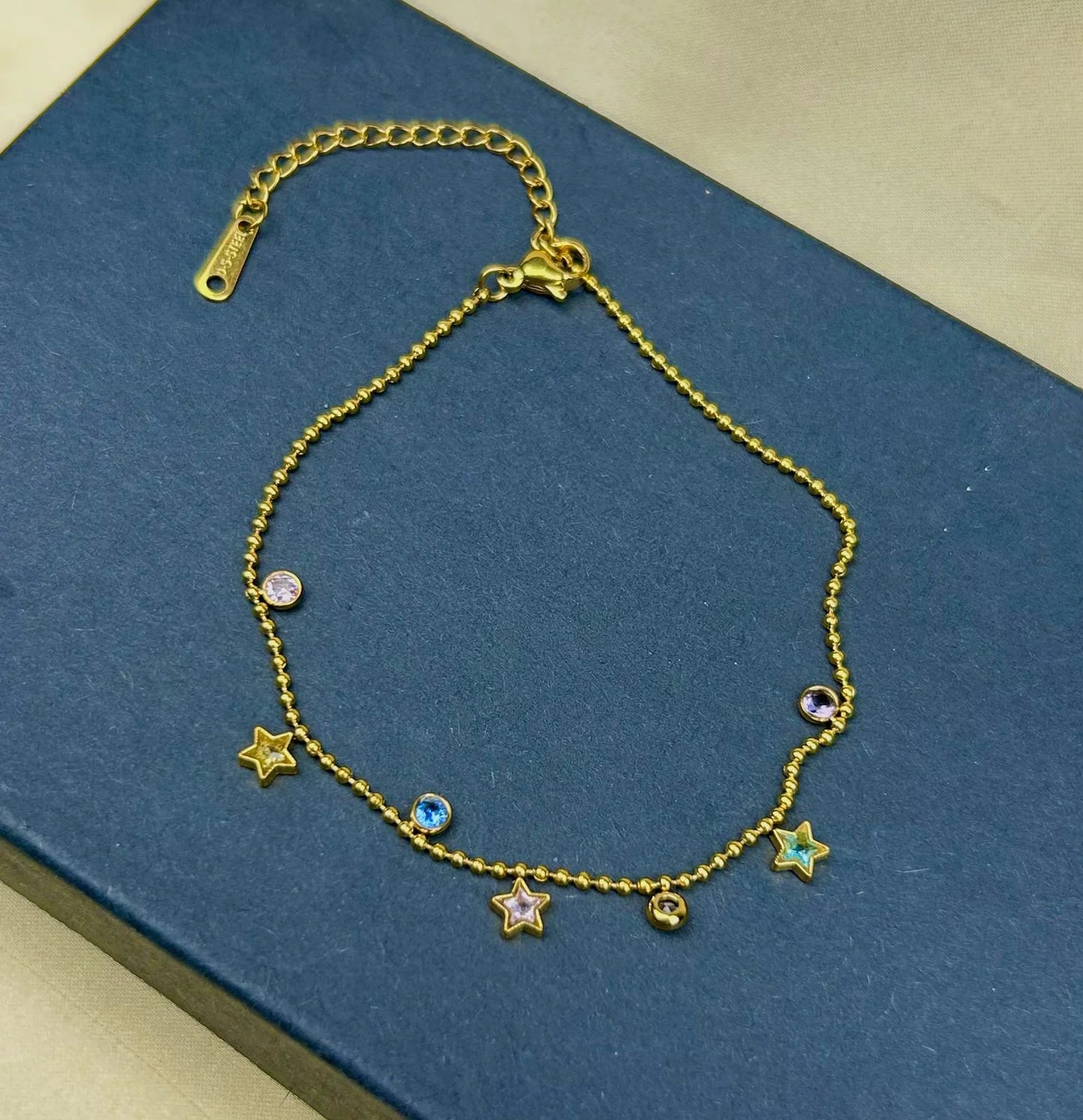 Multi Beaded Stars Anklet