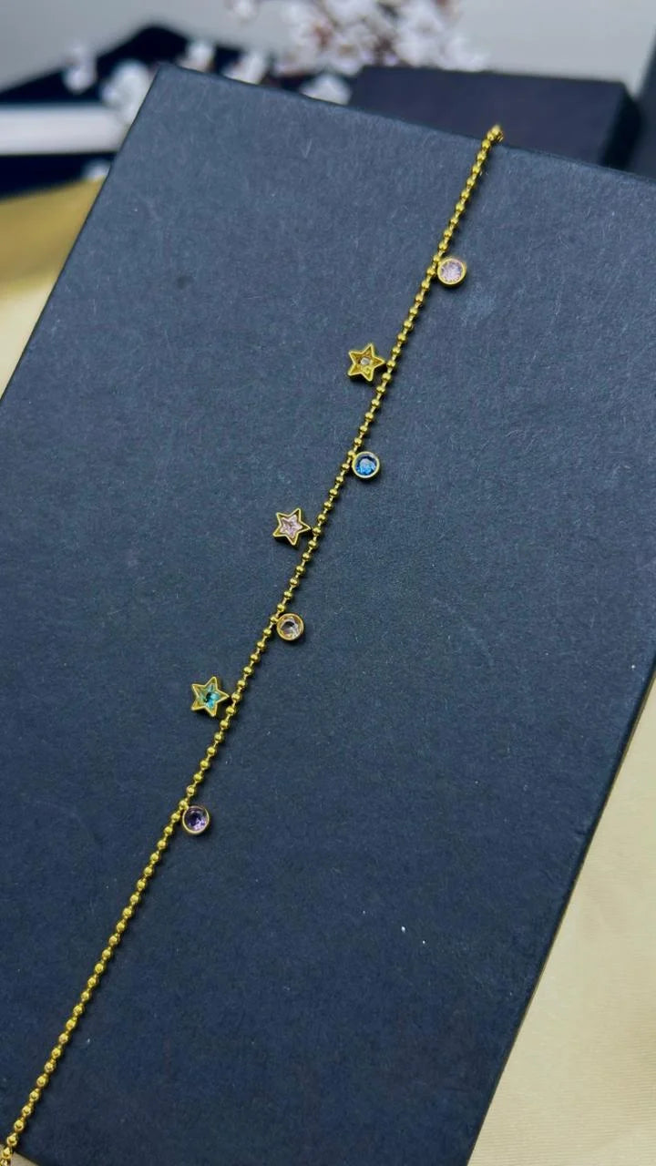 Multi Beaded Stars Anklet