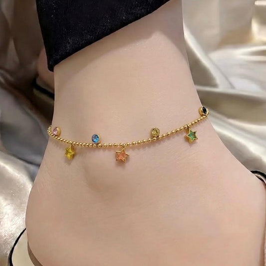 Multi Beaded Stars Anklet