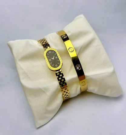 Set of Cart-ier and watch style handcuff