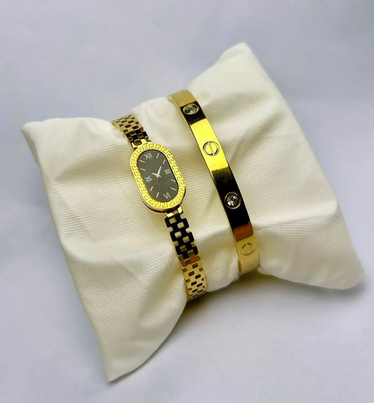 Set of Cart-ier and watch style handcuff
