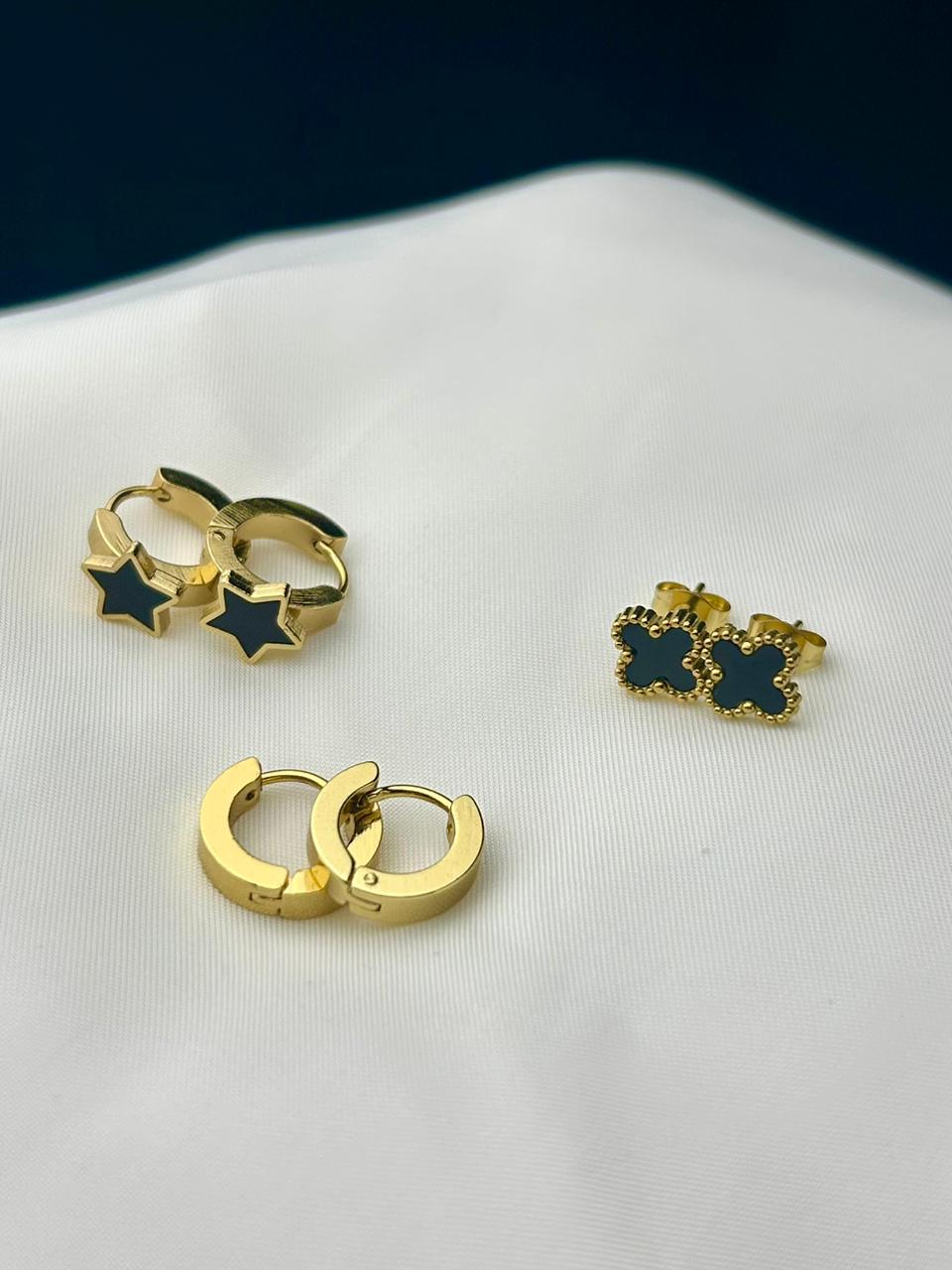 Set of Three Hoop Earrings