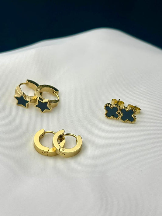 Set of Three Hoop Earrings