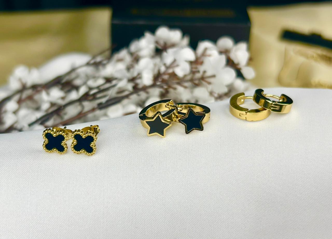 Set of Three Hoop Earrings