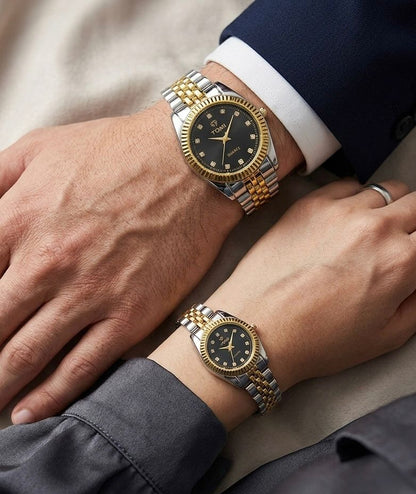 Signature Black Dial Couple Watch