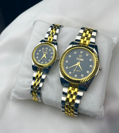 Signature Black Dial Couple Watch