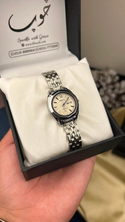 Signature DUNIO Silver Crystal Watch