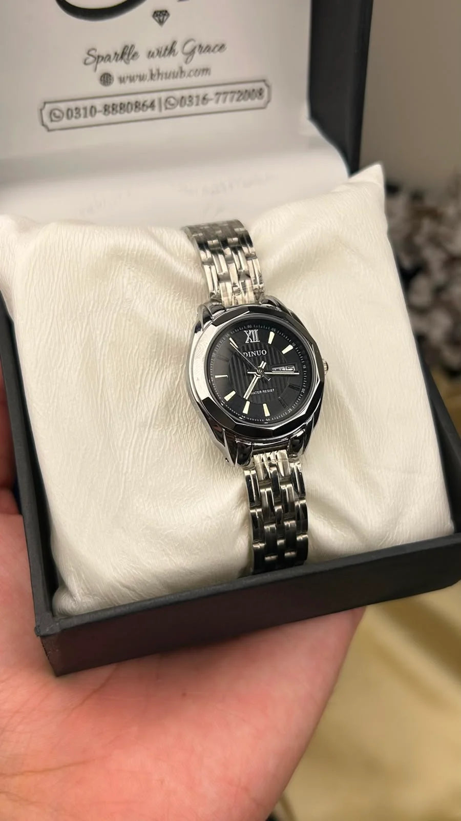 Signature DUNIO Silver Crystal Watch