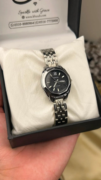 Signature DUNIO Silver Crystal Watch