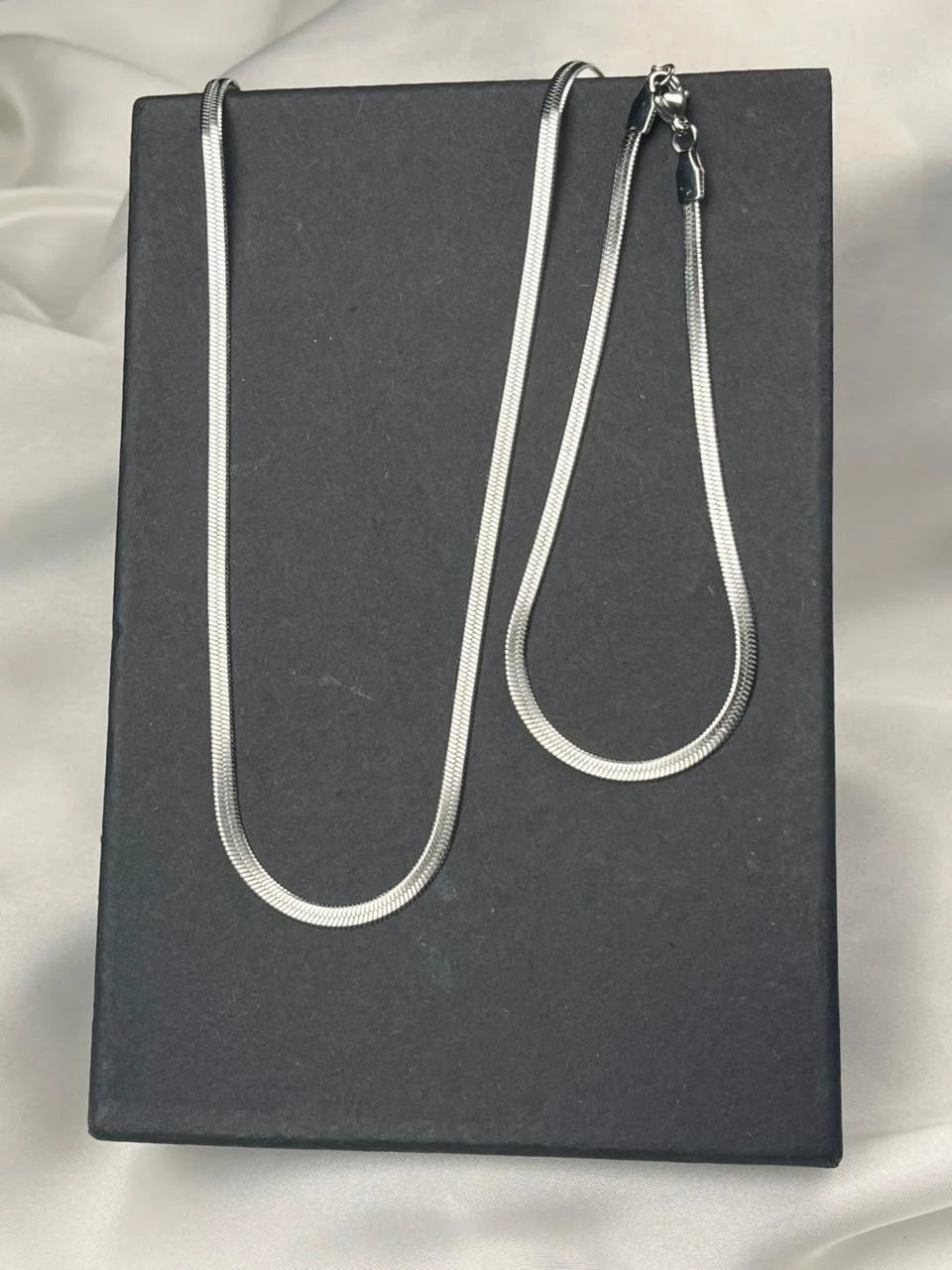 Silver Snake Chain Set