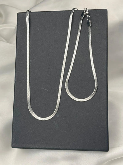 Silver Snake Chain Set