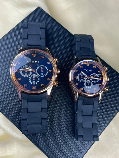 Sleek Noir Edition Couple Watch