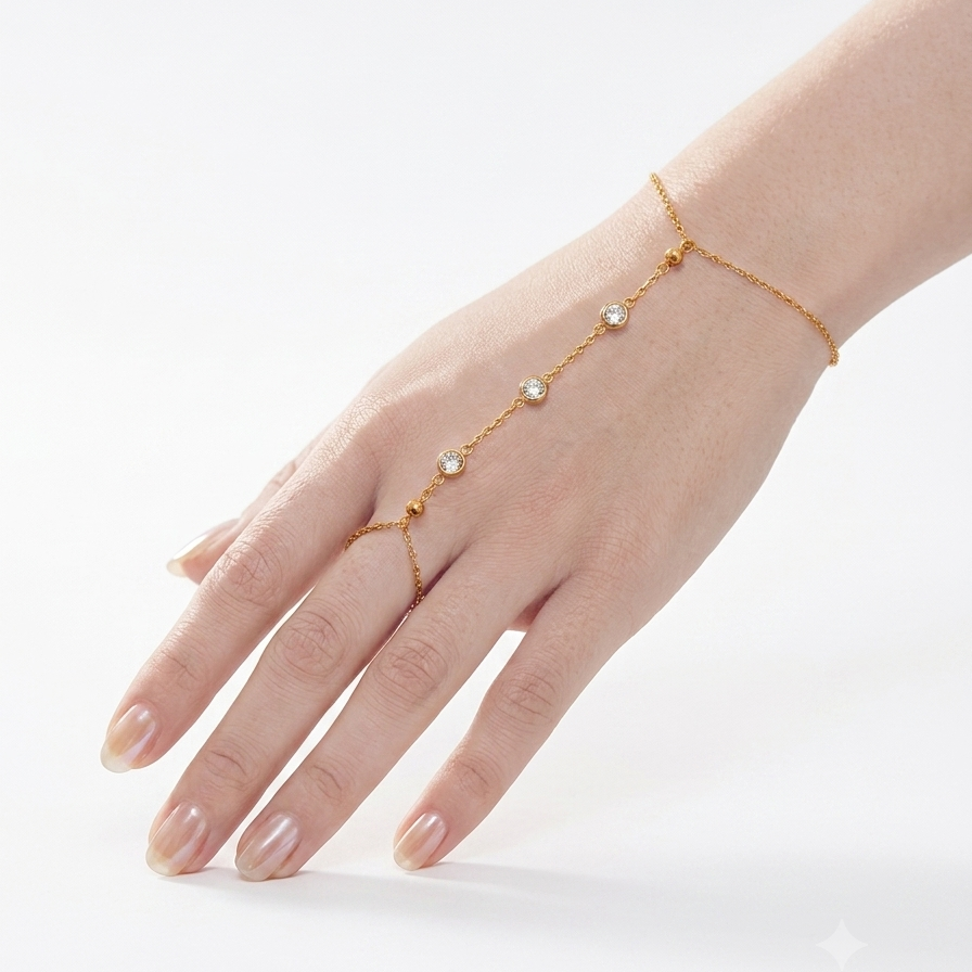 Sparkling Crystal Hand Bracelet