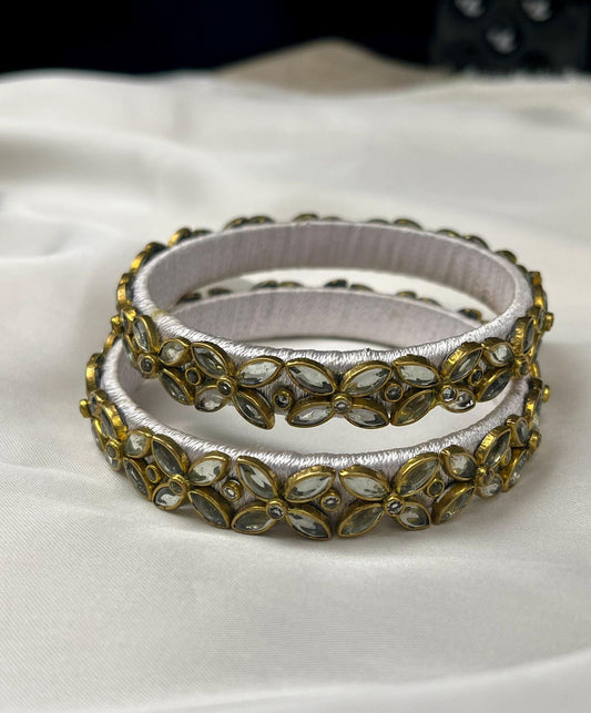 Sunehri Kundan Hand-made Bangles