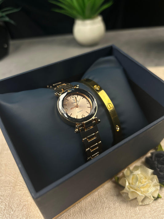 TIMAS Crystal Edge Watch Set with Cartier