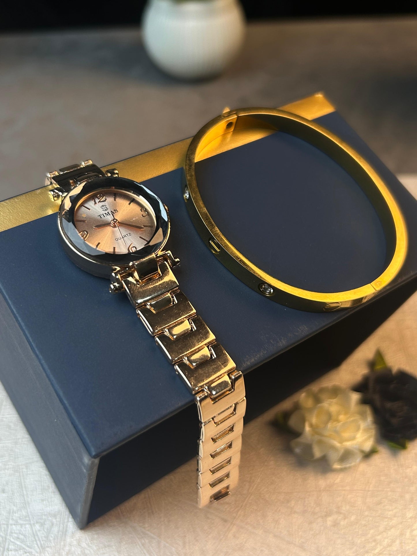 TIMAS Crystal Edge Watch Set with Cartier