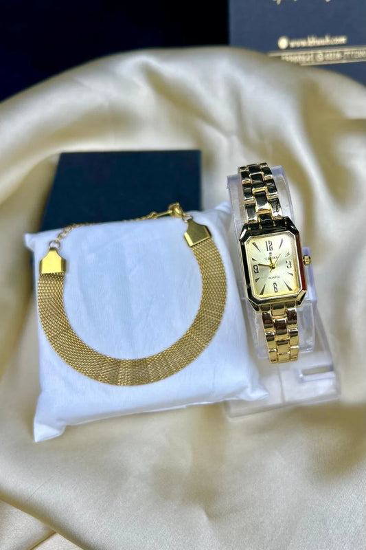 TIMAS Iconic Golden Gold with Tuxedo Bracelet
