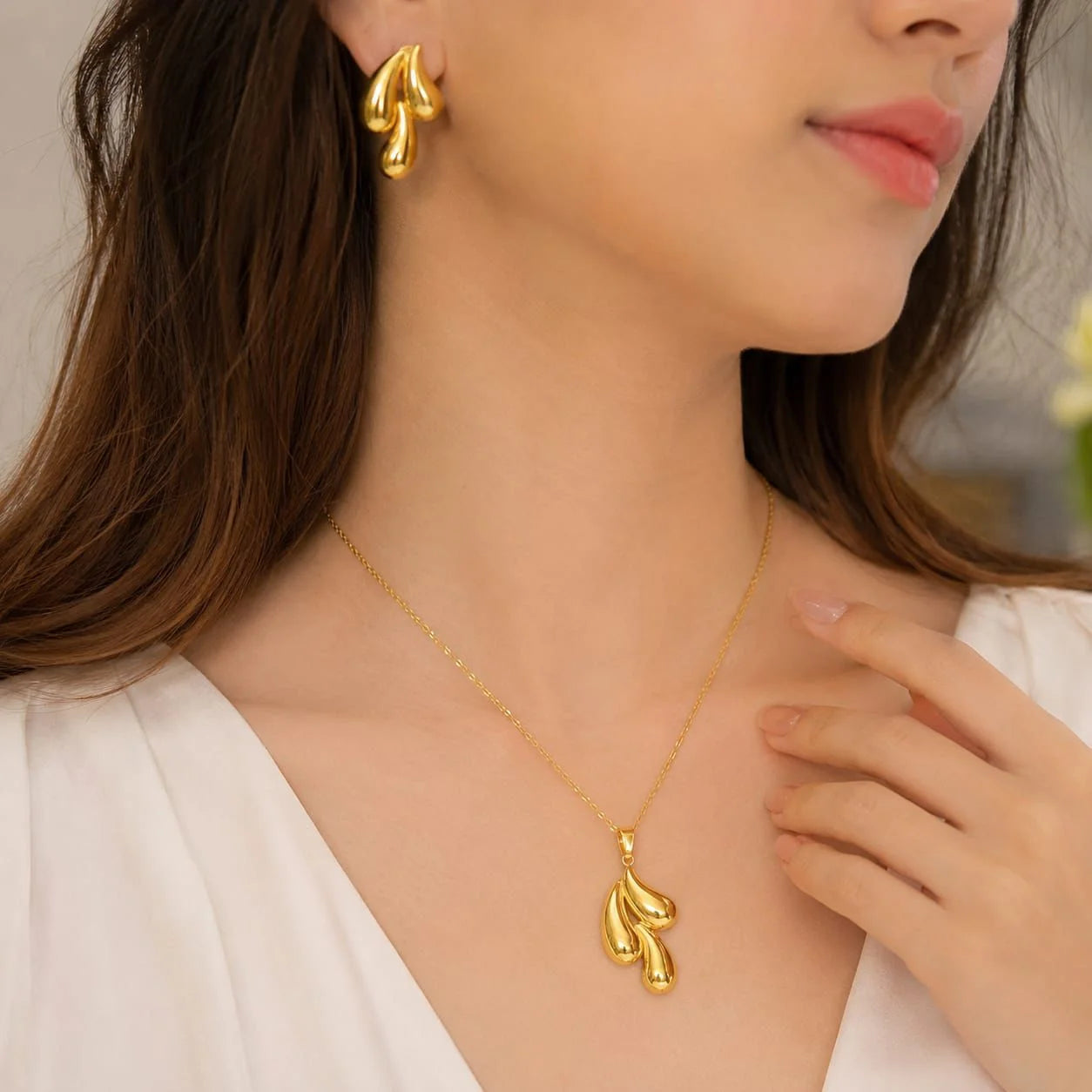 Teardrop Cluster Jewelery Set