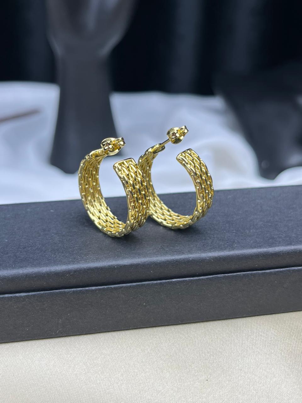 Textured Chunky Hoop Earrings