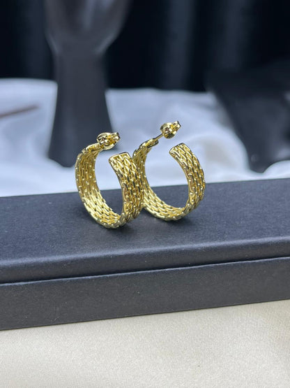 Textured Chunky Hoop Earrings