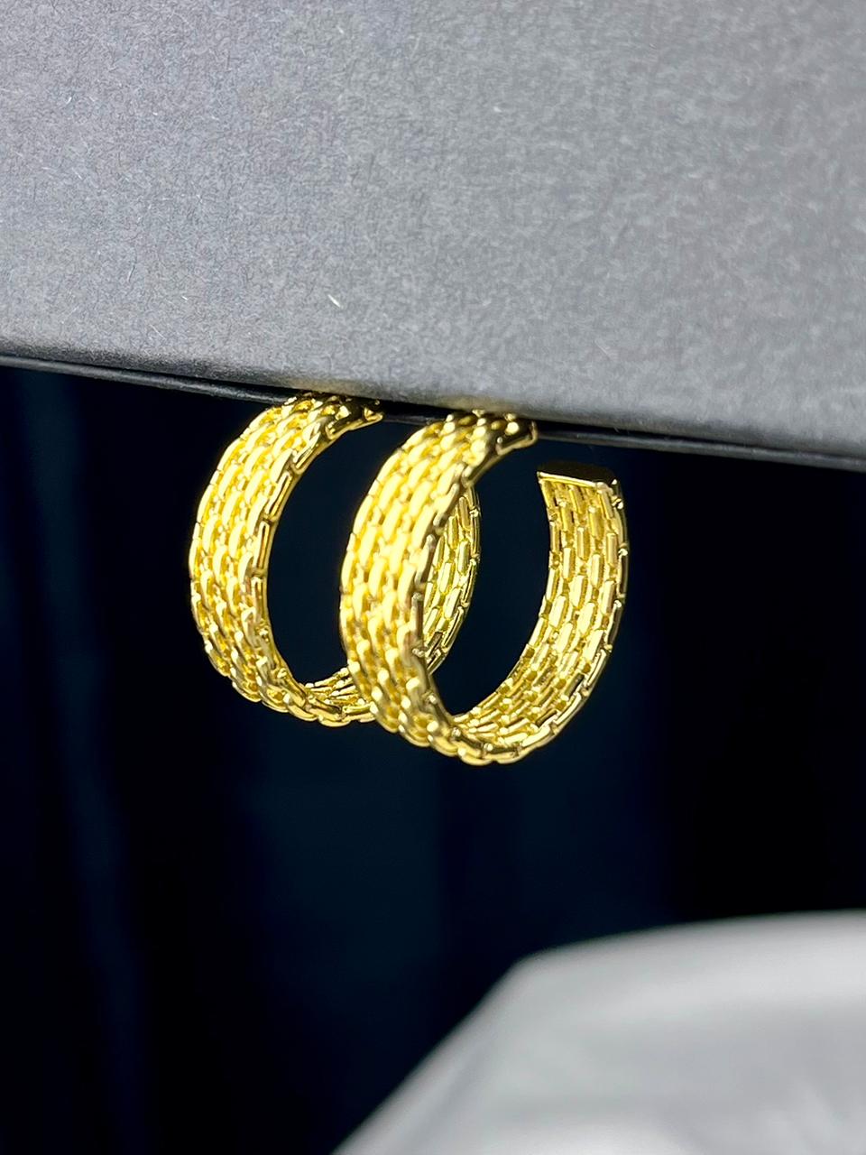 Textured Chunky Hoop Earrings