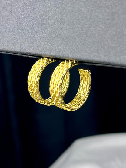 Textured Chunky Hoop Earrings