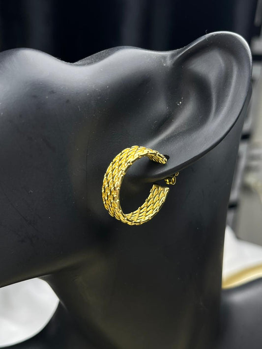 Textured Chunky Hoop Earrings