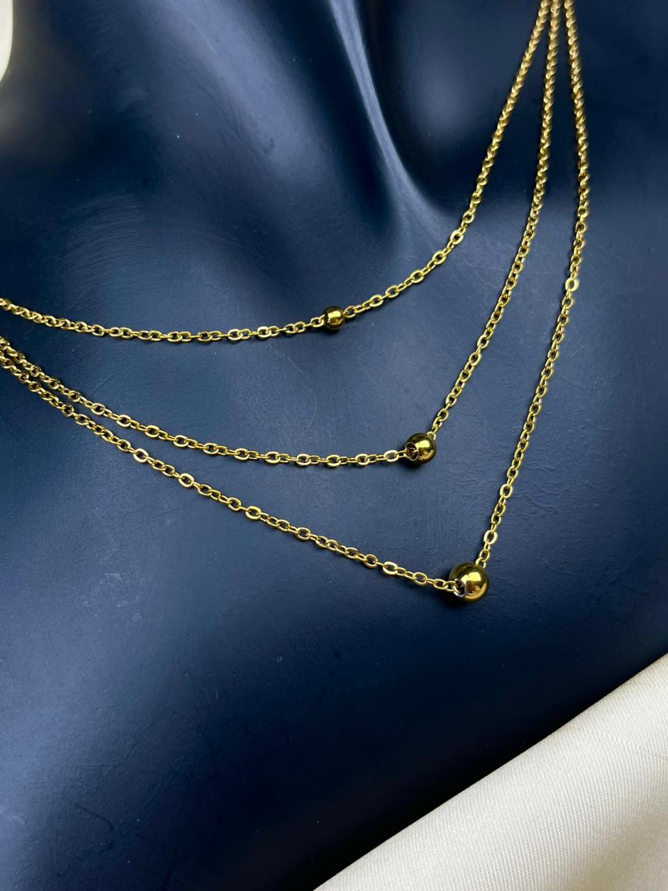 Triple Layer Dotted Necklace