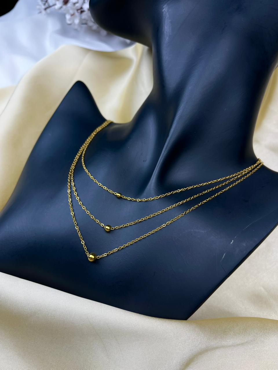 Triple Layer Dotted Necklace