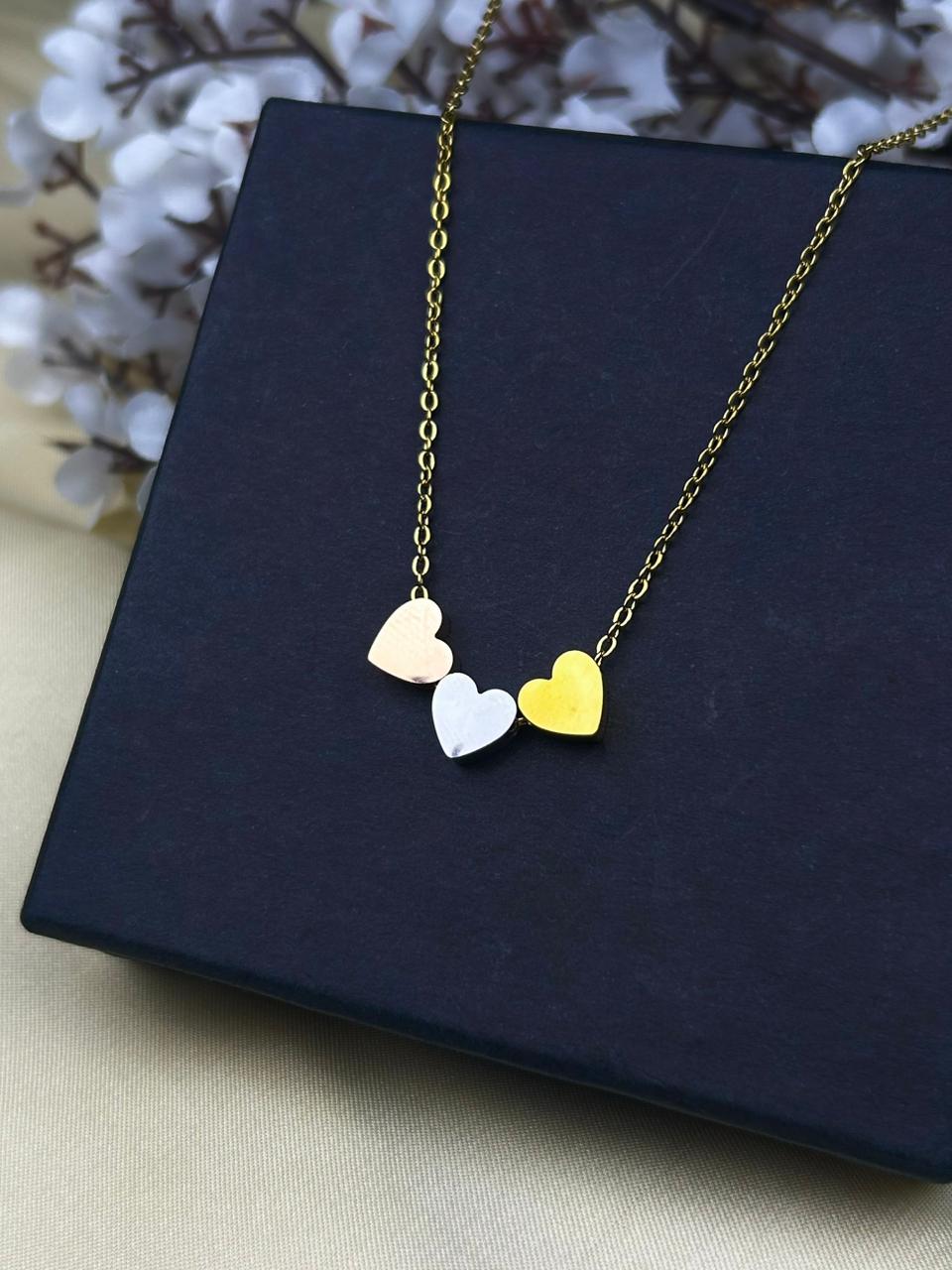 Triplet Heart Necklace