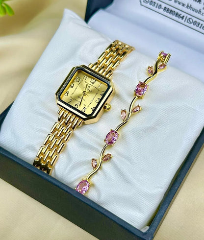 Vintage Gold with Tulip Bracelet