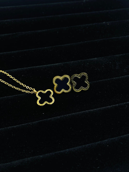 Clover Leaf Pendant &  Studs Set