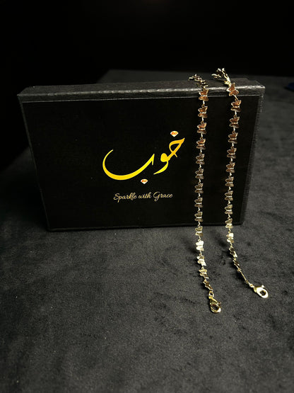 Butterfly Charm Anklet -Pair