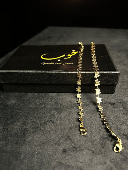 Butterfly Charm Anklet -Pair