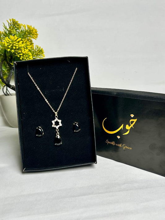 Starry Charm Black Jewelry Set