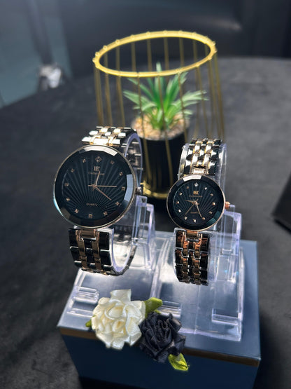 IK x KHUUB Elegant Couple Watch- Black Dial