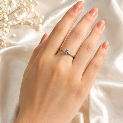 Silver Glow Crystal Ring