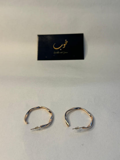 Curvy Rose Gold Earrings