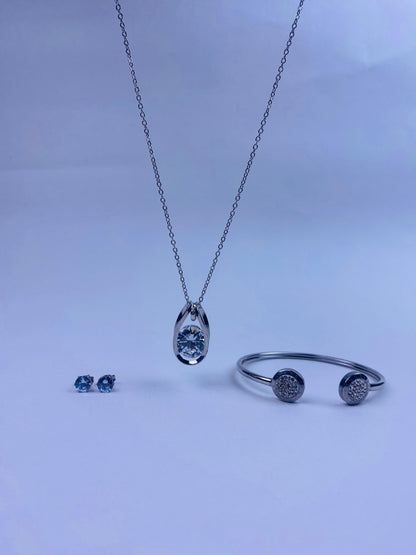 Groove Diamond Complete Set - Pendant, Earrings and Armlet